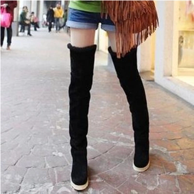 Autumn and winter hot snow boots women's flat flat with cotton boots over the knee boots