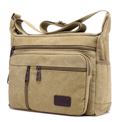 Canvas bag men's horizontal shoulder bag