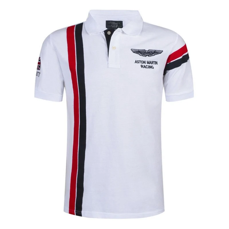 Men's Golf Short Sleeve Polo Shirt T-Shirt Summer Sports Vertical Strip Half Sleeve Fashion Tide Tennis Wear Tops Large Size Paul