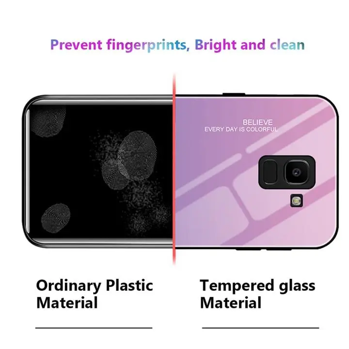 Premium Colorful Gradient Tempered Glass Case For Samsung Galaxy