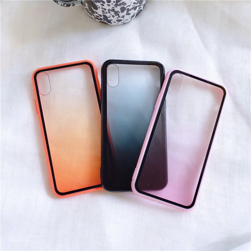 Compatible with Apple , Gradient Acrylic XS/XR Transparent Rainbow Soft Shell