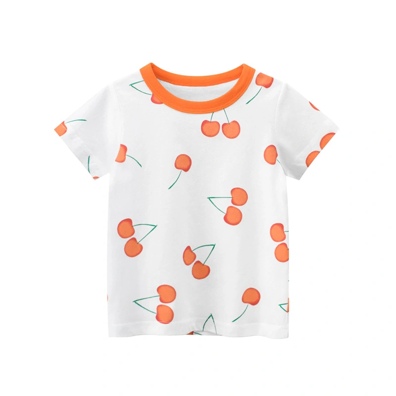 Fashion Summer Print Girls Short Sleeve T-shirt