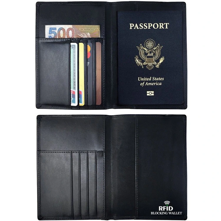 RFID Antimagnetic Passport Holder Leather ID Case