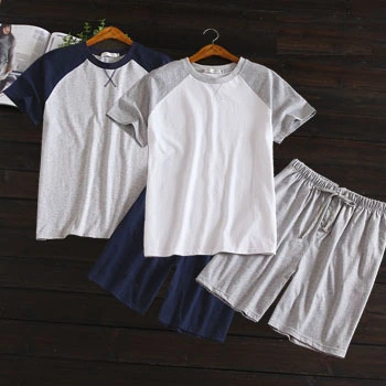 Men's summer short sleeve shorts home set