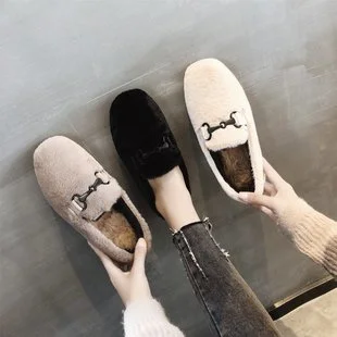 Mid Heel Round Toe Flat Peas Shoes