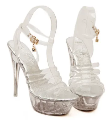Crystal High-heeled Sandals With Platforms