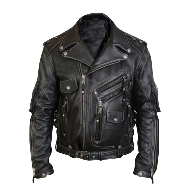 Men's cycling leather jacket