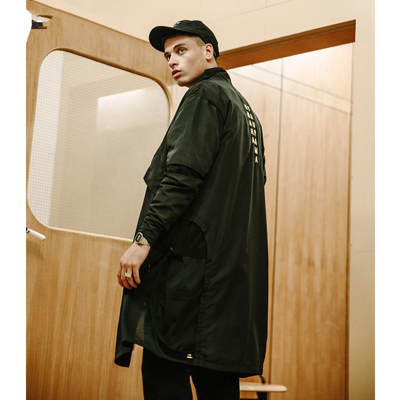Loose mid-length trench coat