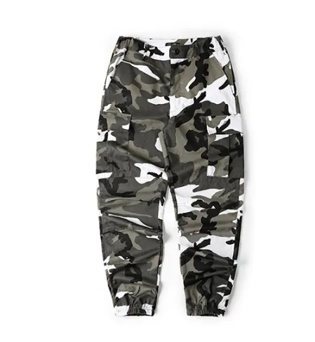 Camouflage overalls shrink feet web celebrity god pants street dance powder camouflage BF wind