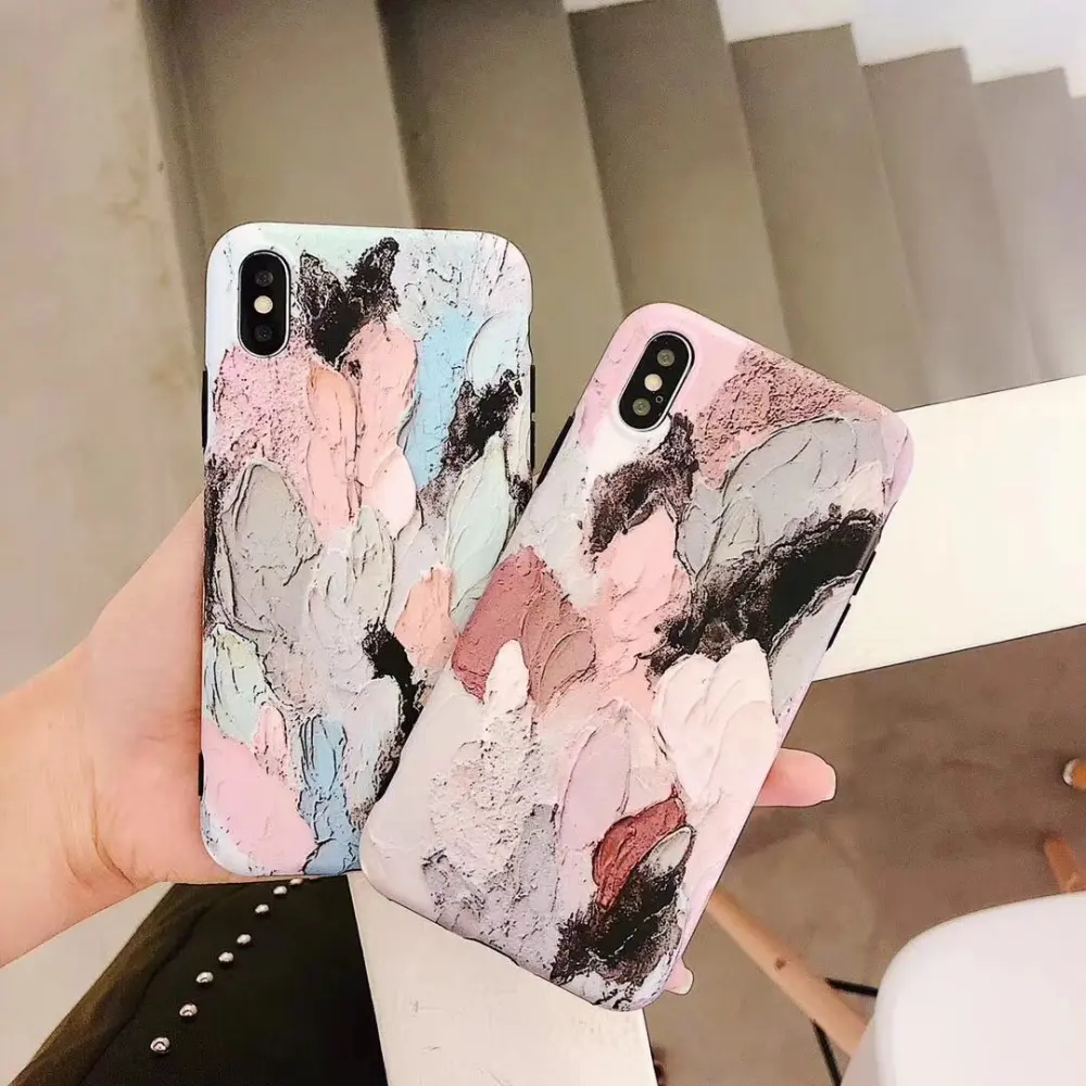 Oil painting mobile phone case all inclusive soft shell