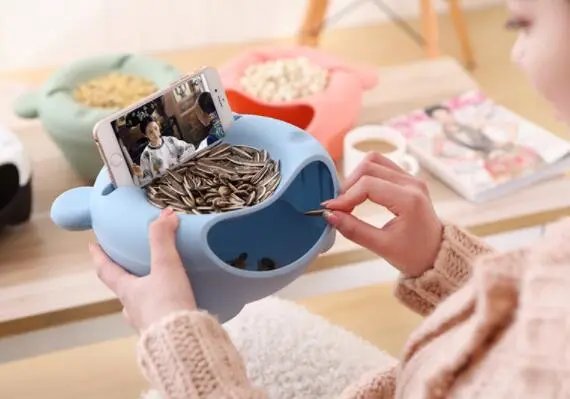 Creative desktop trash can use bedroom living room office mini - lazy people's small table bed lazy fruit tray