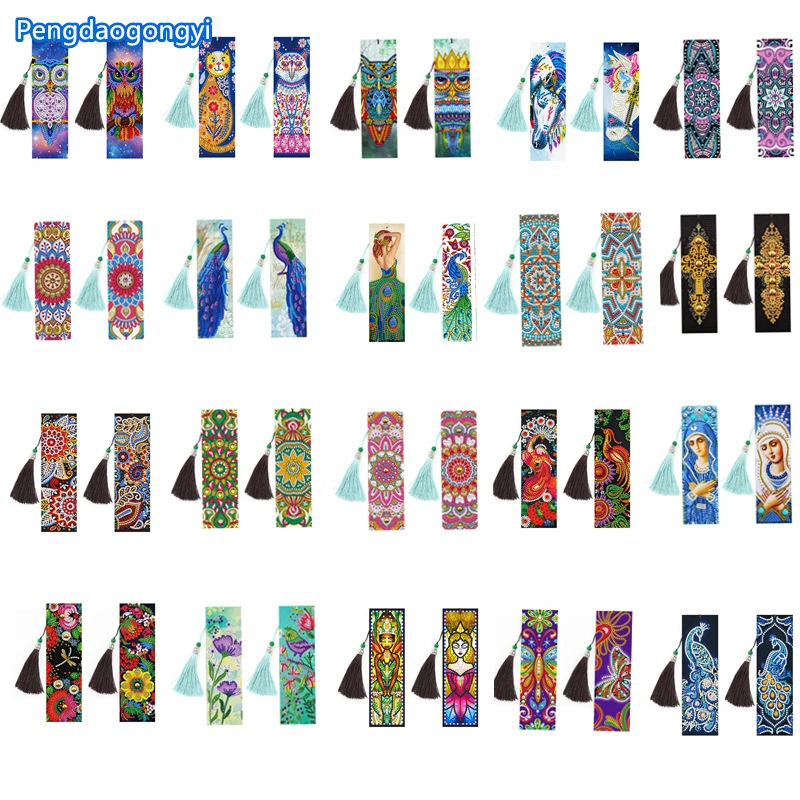 New 5d Bookmark Diamond Painting Diy Bookmark With Pendant