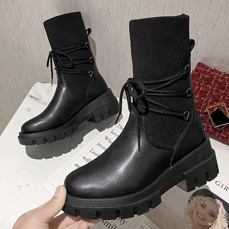 Fashion Heighten Short Boots Strappy Skinny Boots