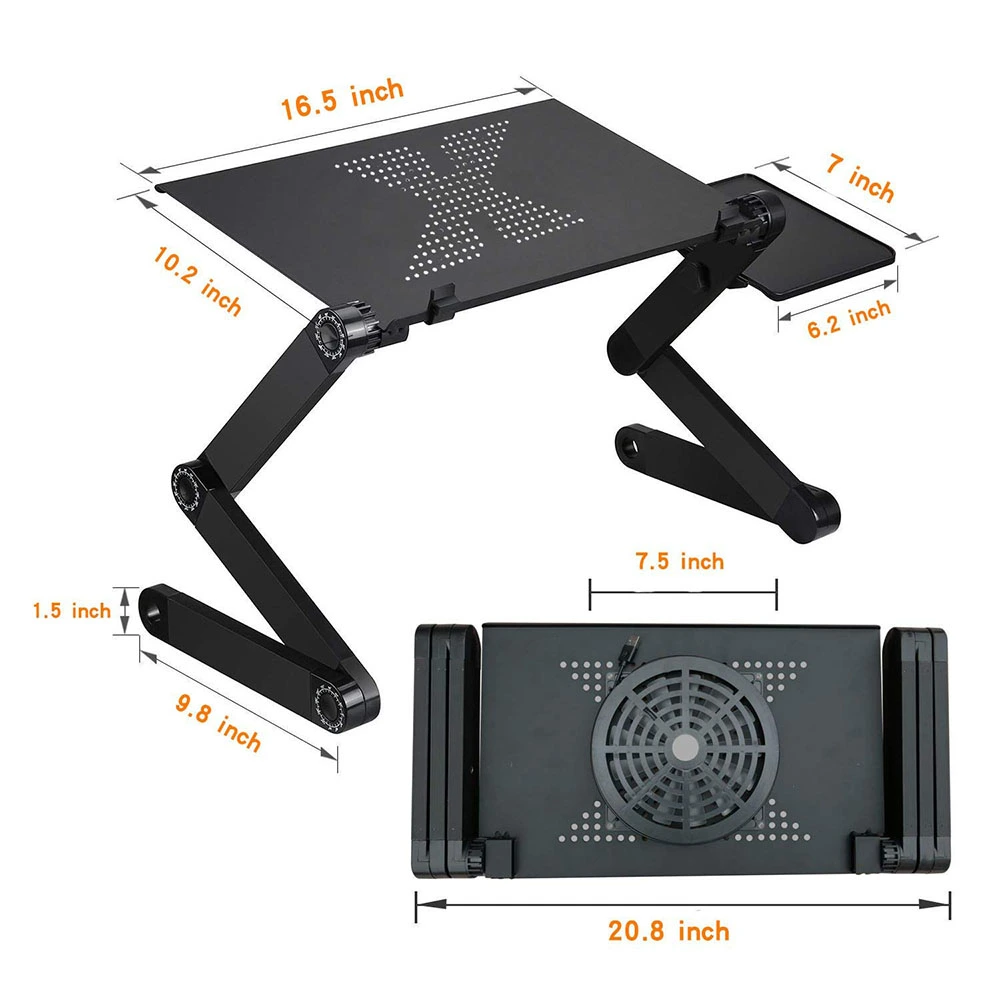 Laptop-Table-Stand Desk Mouse-Pad Notebook Folding Ergonomic-Design Adjustable with 