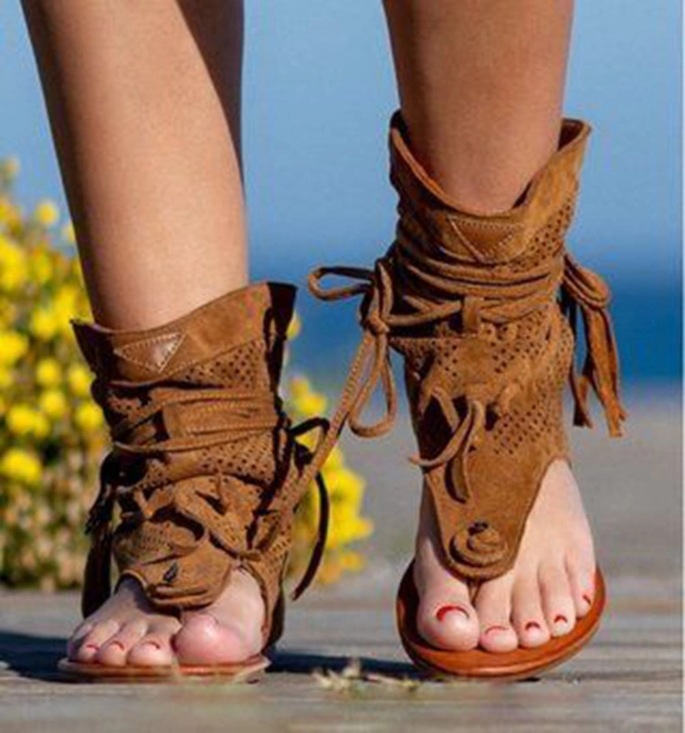 New Comfortable Flat Frosted Fringe Sandals