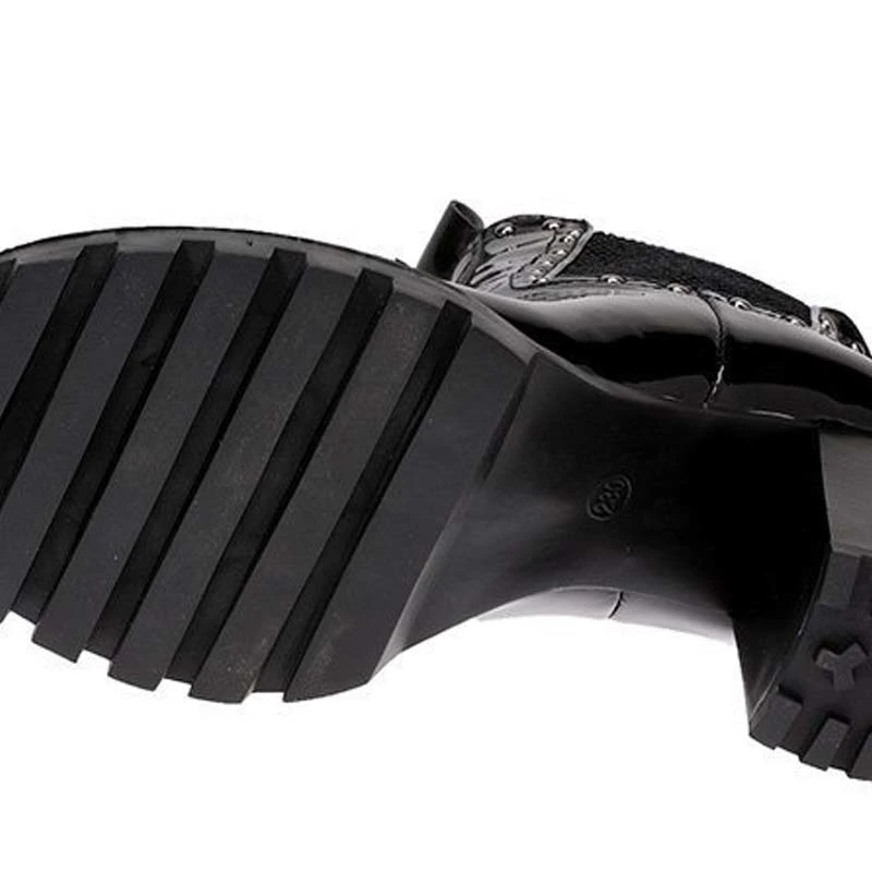 Women's High-Heeled Round Toe Thick-Heeled Platform Lace-Up Martin Boots
