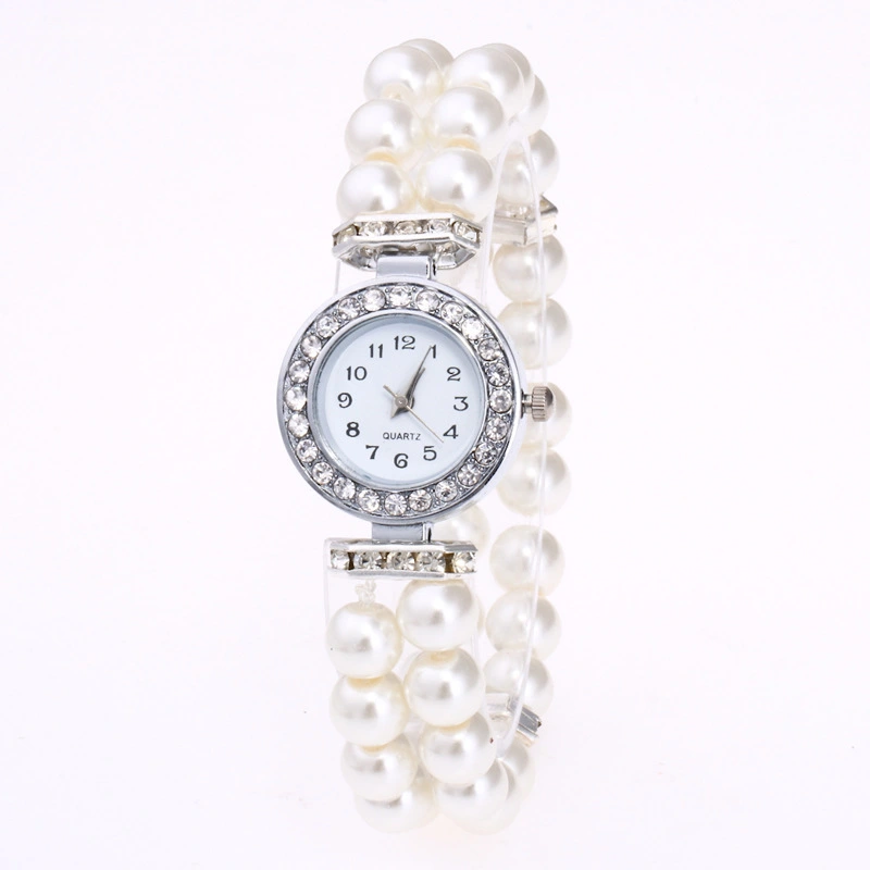 Men's and Women's Pearl String Bracelet Quartz Watch