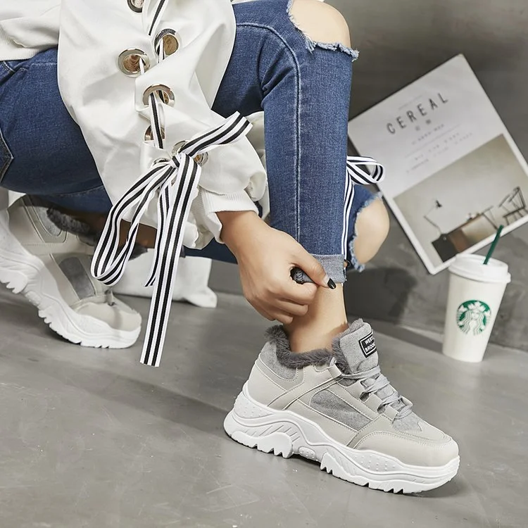 Velvet cotton shoes