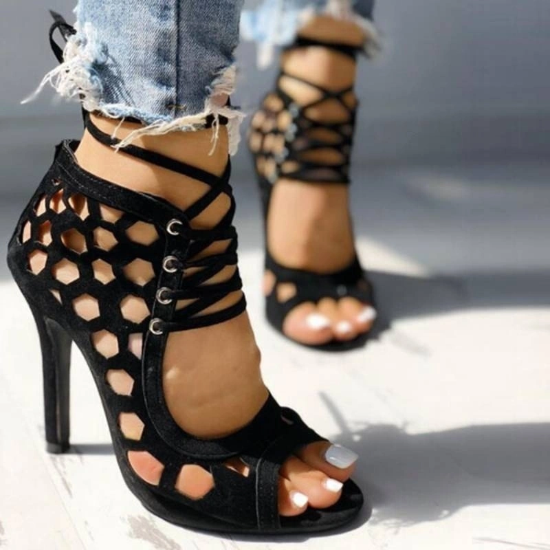 Cross Strap Hollow  Toe Sandals