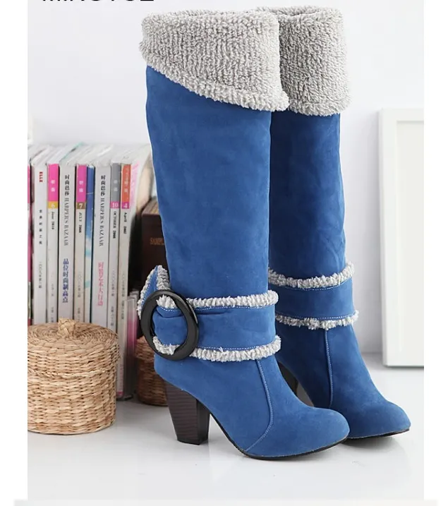 Explosion models women's boots with high heel high boots boots frosted large size 40-43
