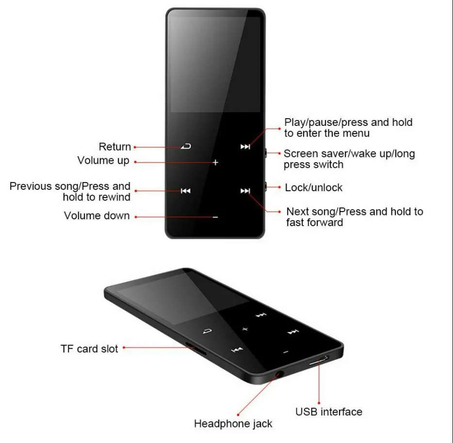 Card Touch Screen Bluetooth External Mini Walkman