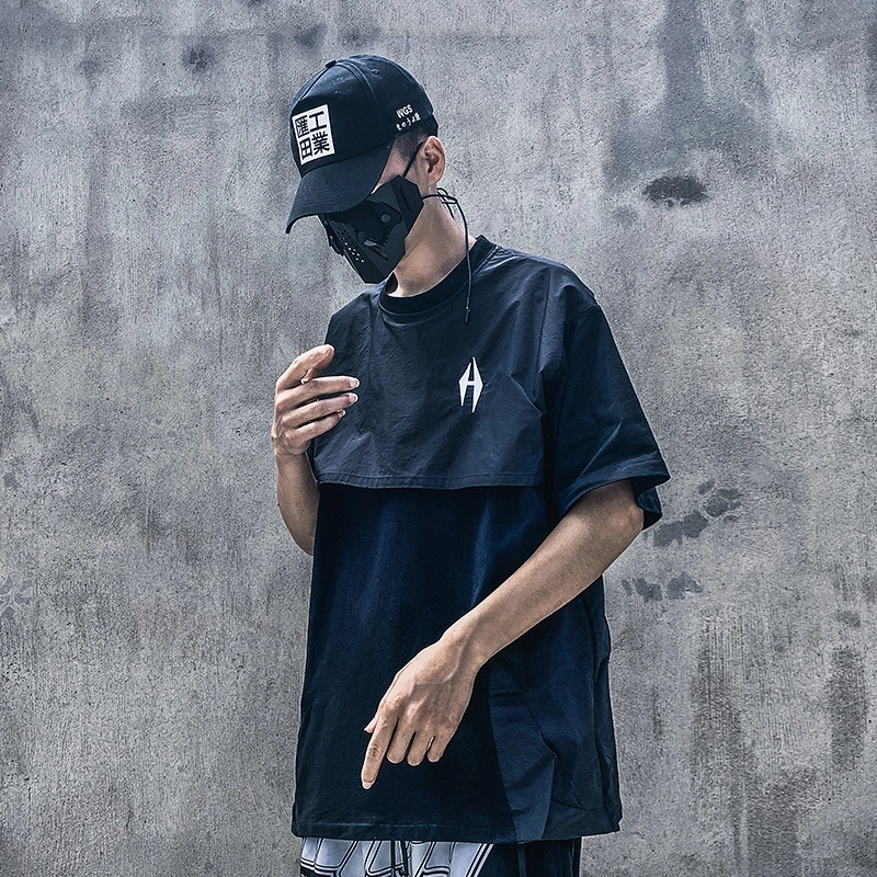 Functional wind pocket tooling round neck half-sleeved T-shirt