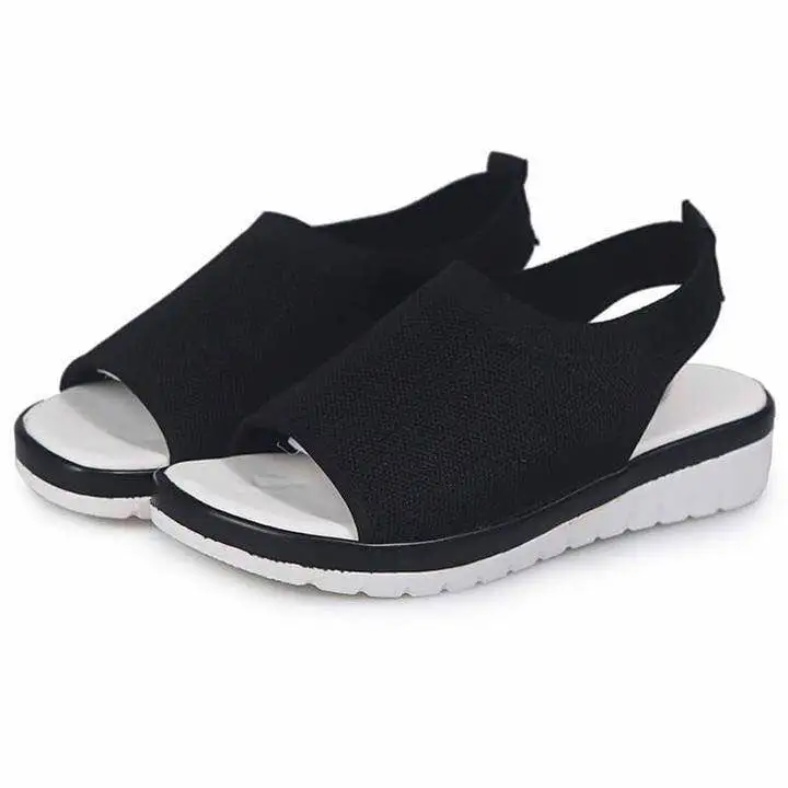 Flying woven flat fish mouth sandals