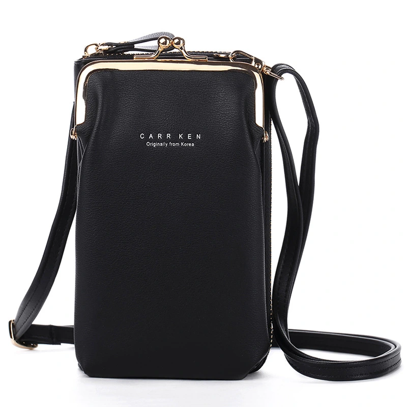 Solid color metal mobile phone bag