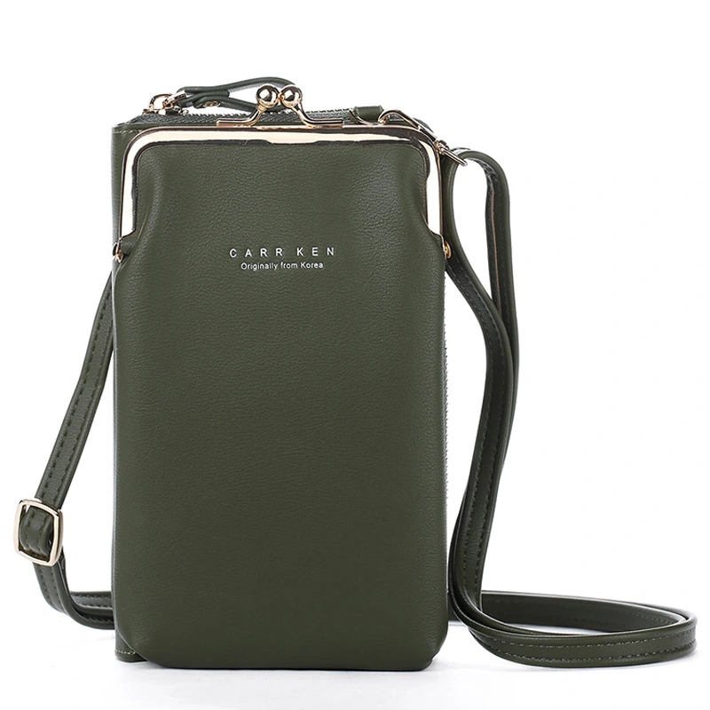 Solid color metal mobile phone bag
