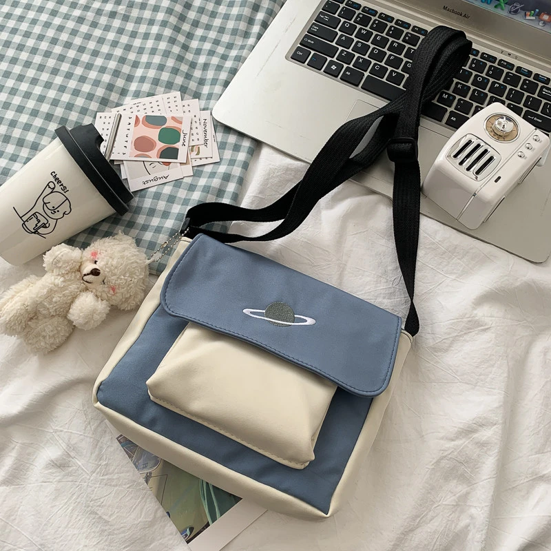 Canvas Handbag Mini Student Bag Simple Crossbody Bags Casual Lady Flap Shoulder Bag