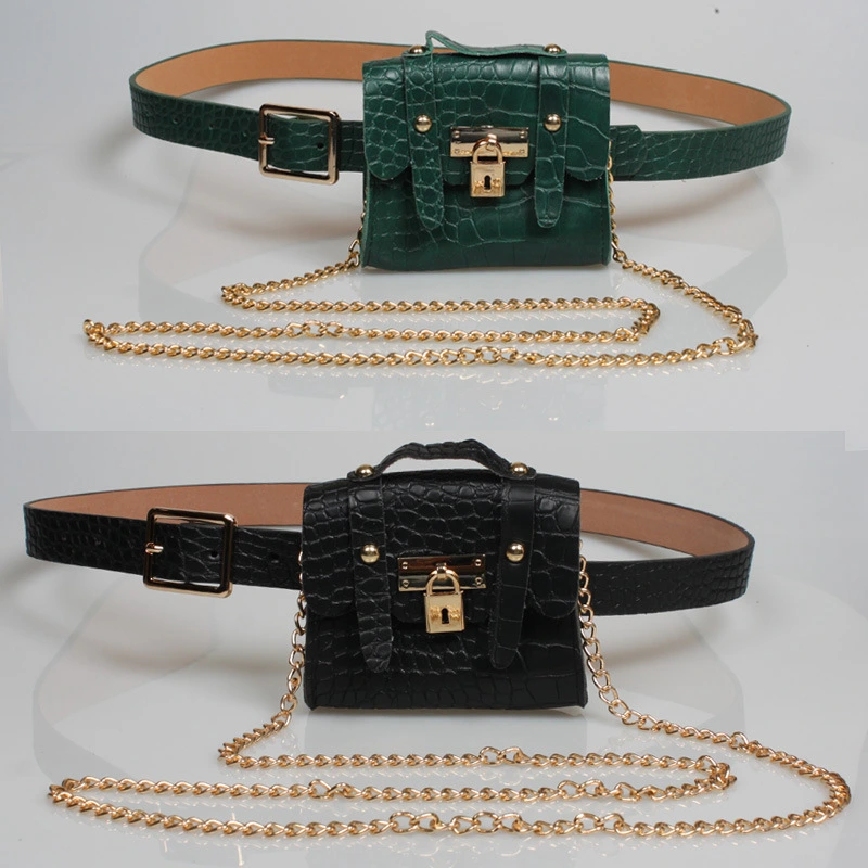 Metal chain belt small bag