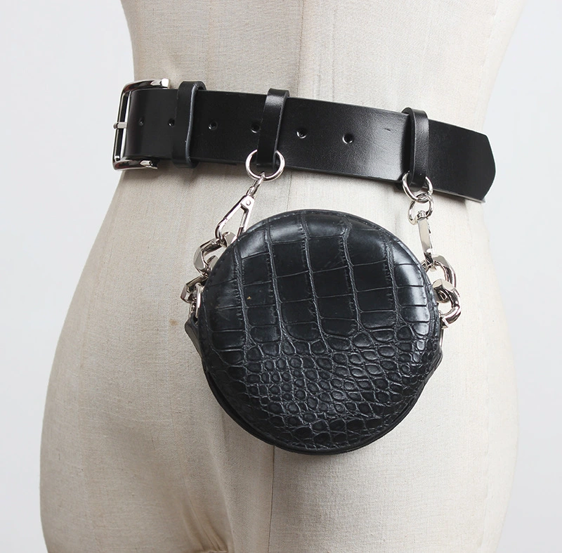 Original Mini Round  High Street Punk Style Irregular Chain Belt Bag