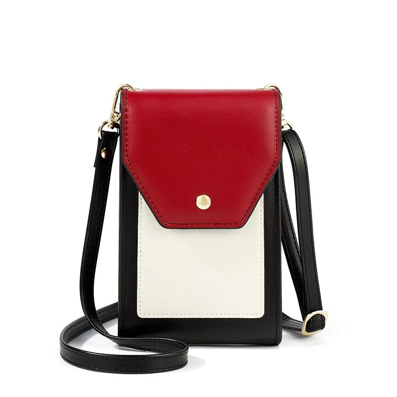 Contrast color vertical mobile phone bag