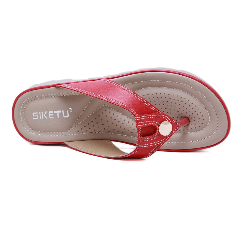 Women's Sandals With Metal Buckle  Lightweight Large Size Wedge Heel