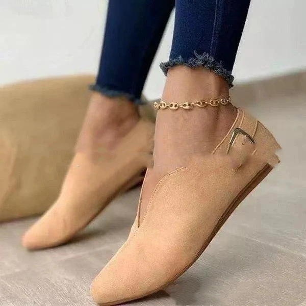 New Style Pointed Suede Low Cut Foot Casual Buckle Women's Shoes