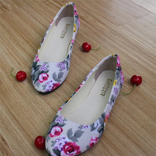 Flat sole shoes canvas camouflage