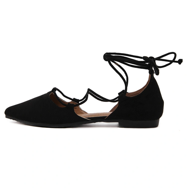Cross Straps Pointed Flat Slip-on Shoes