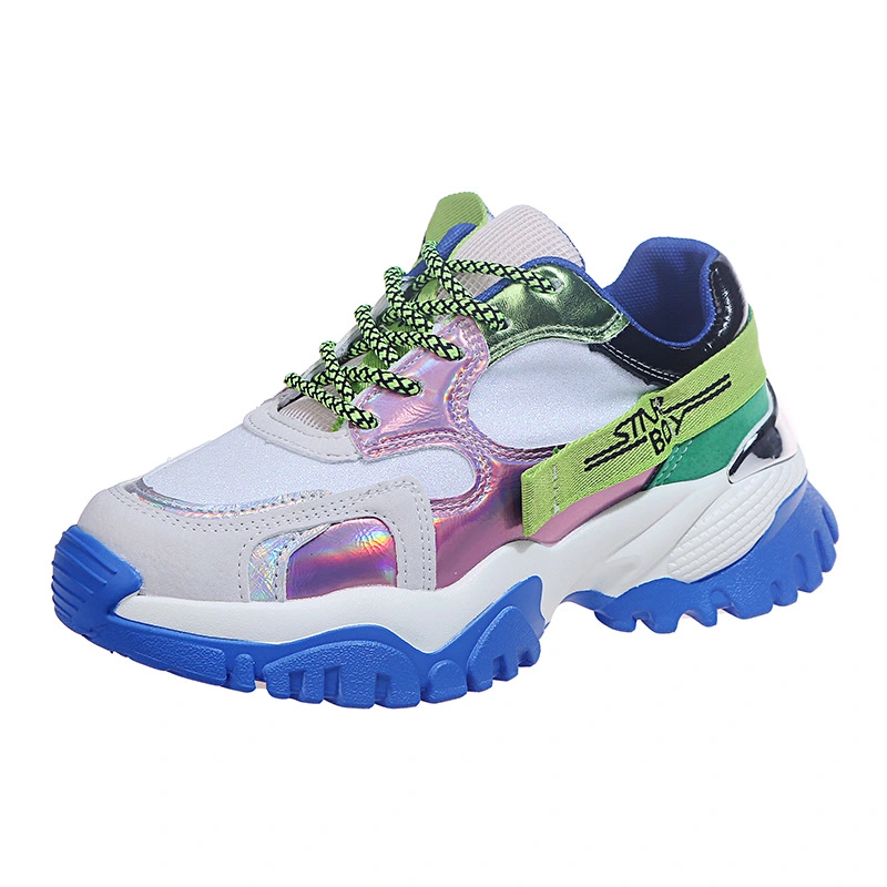 Platform color matching sports casual old shoes