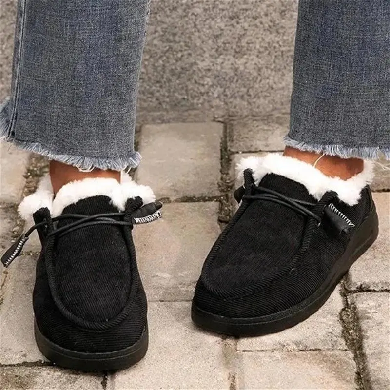 Ladies flat warm cotton shoes
