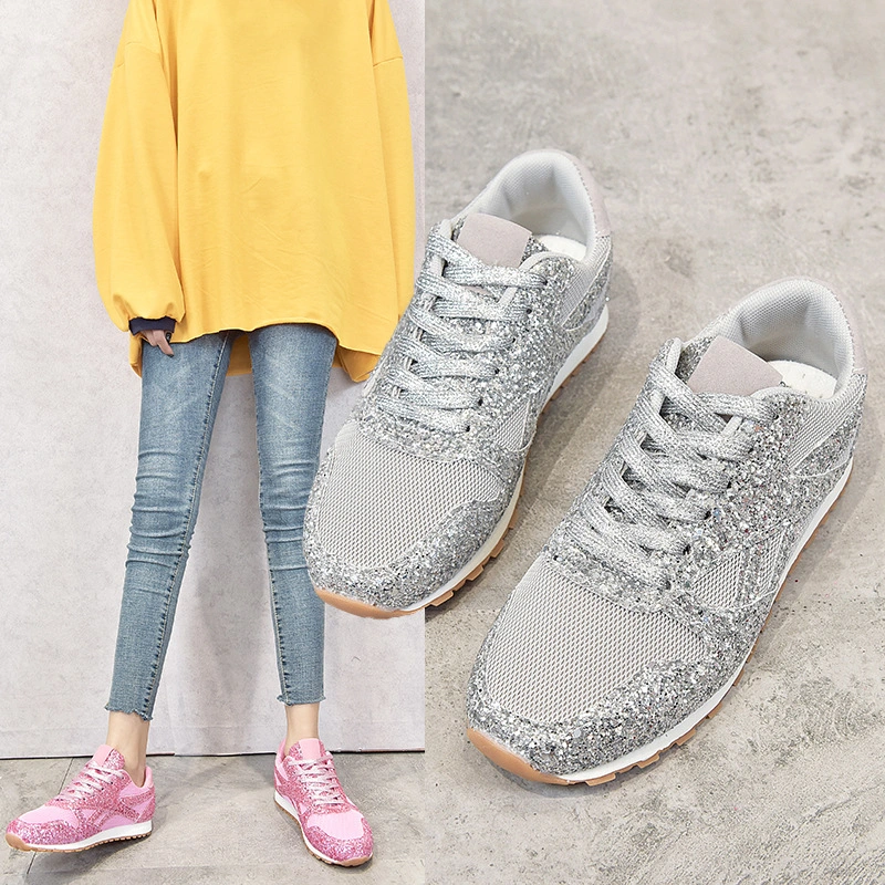 Sponge cake sequin casual shoes