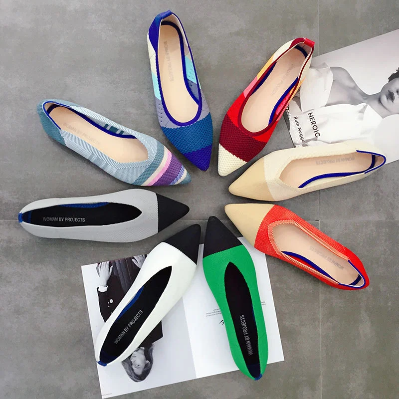 Flat pointed pointed ballet shoes