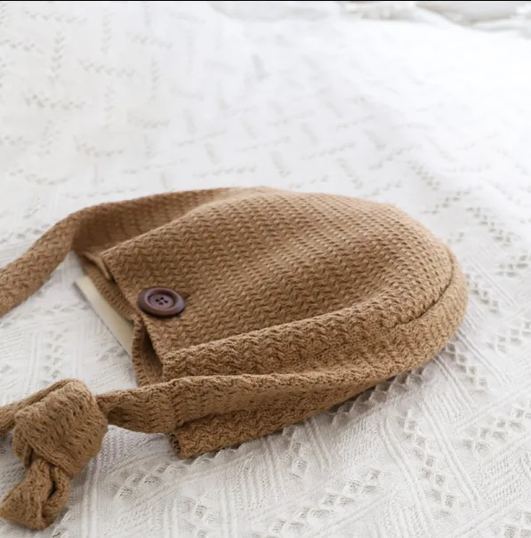 Wool straw single shoulder bag female autumn and winter new Korean version of chic retro super fire wild handmade beach bag shopping bag