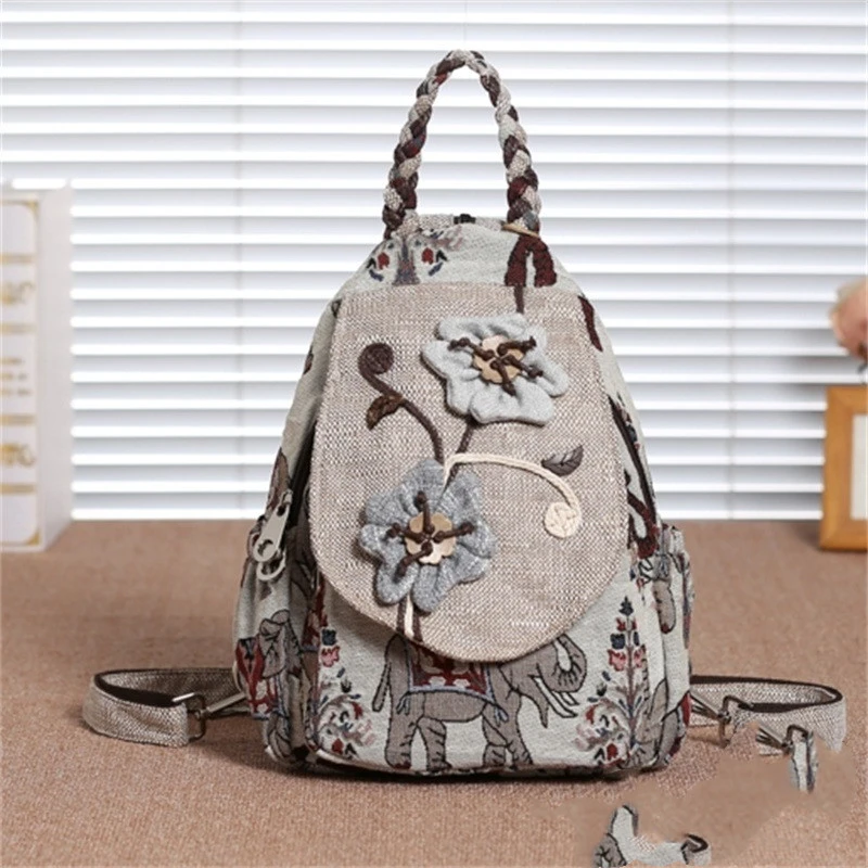 Ethnic original retro casual double shoulder bag