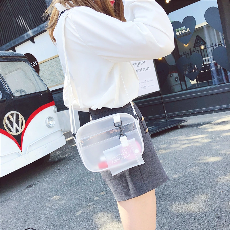 Translucent plastic shoulder crossbody bag