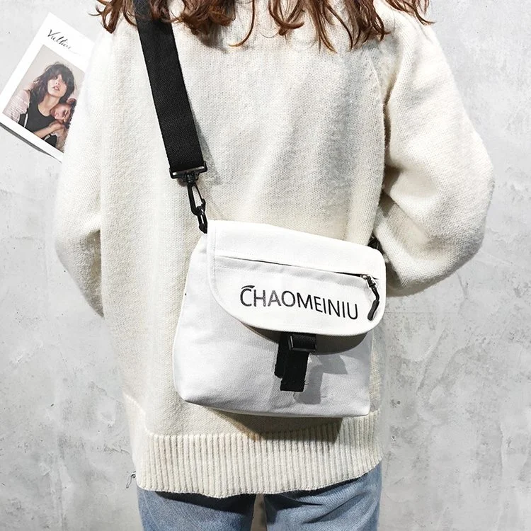 Korean embroidery canvas bag canvas bag women's single shoulder bag cross body bag laptop bag