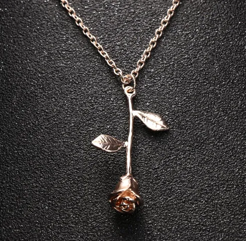 Rose Flower Pendant Necklace