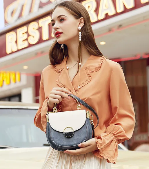 Elegant Contrast Shoulder Crossbody Bag