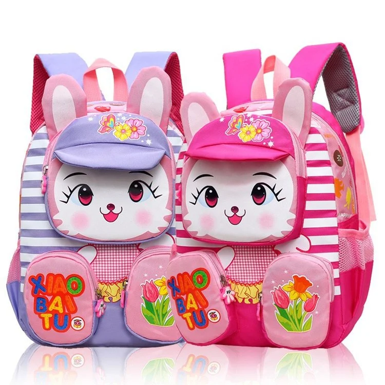 Cute Cartoon Image Of Bunny With Backpack