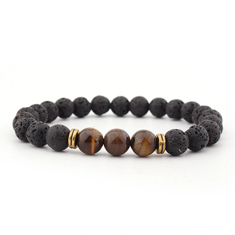 Volcanic stone tiger eye bracelet