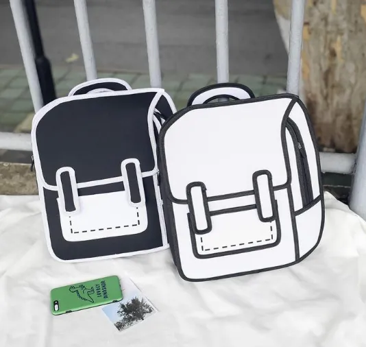 2D Cartoon Backpack Korean-Style